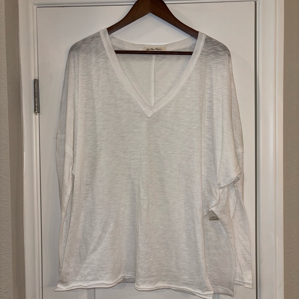 We The Free White Relaxed 3/4 Sleeve T-Shirt